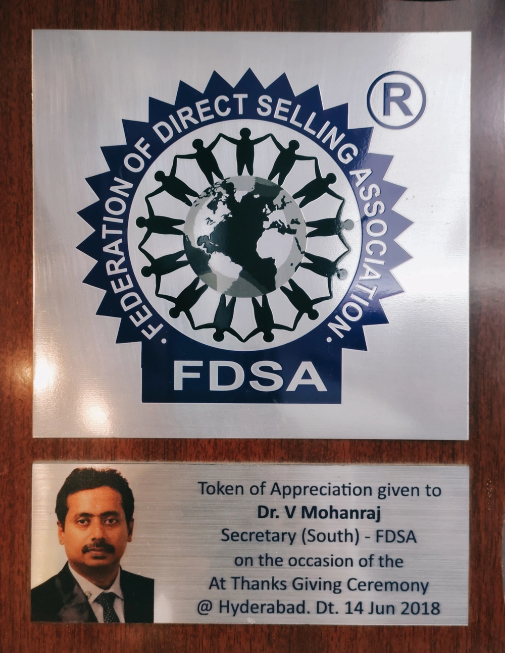 Award of Appreciation by FDSA