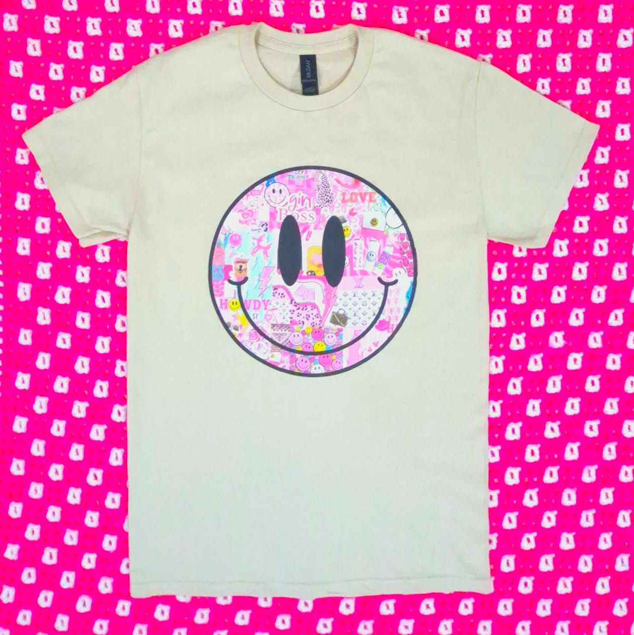 Pink Smiley Art T-Shirt