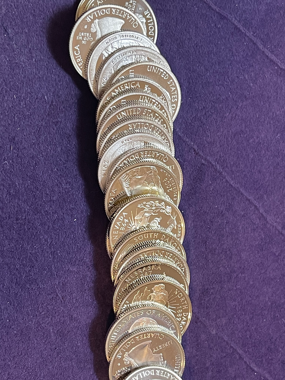 Thumbnail: ROLL OF PROOF 90% SILVER STATE, PARKS, OR TERRITORIES QUARTERS 40 COINS