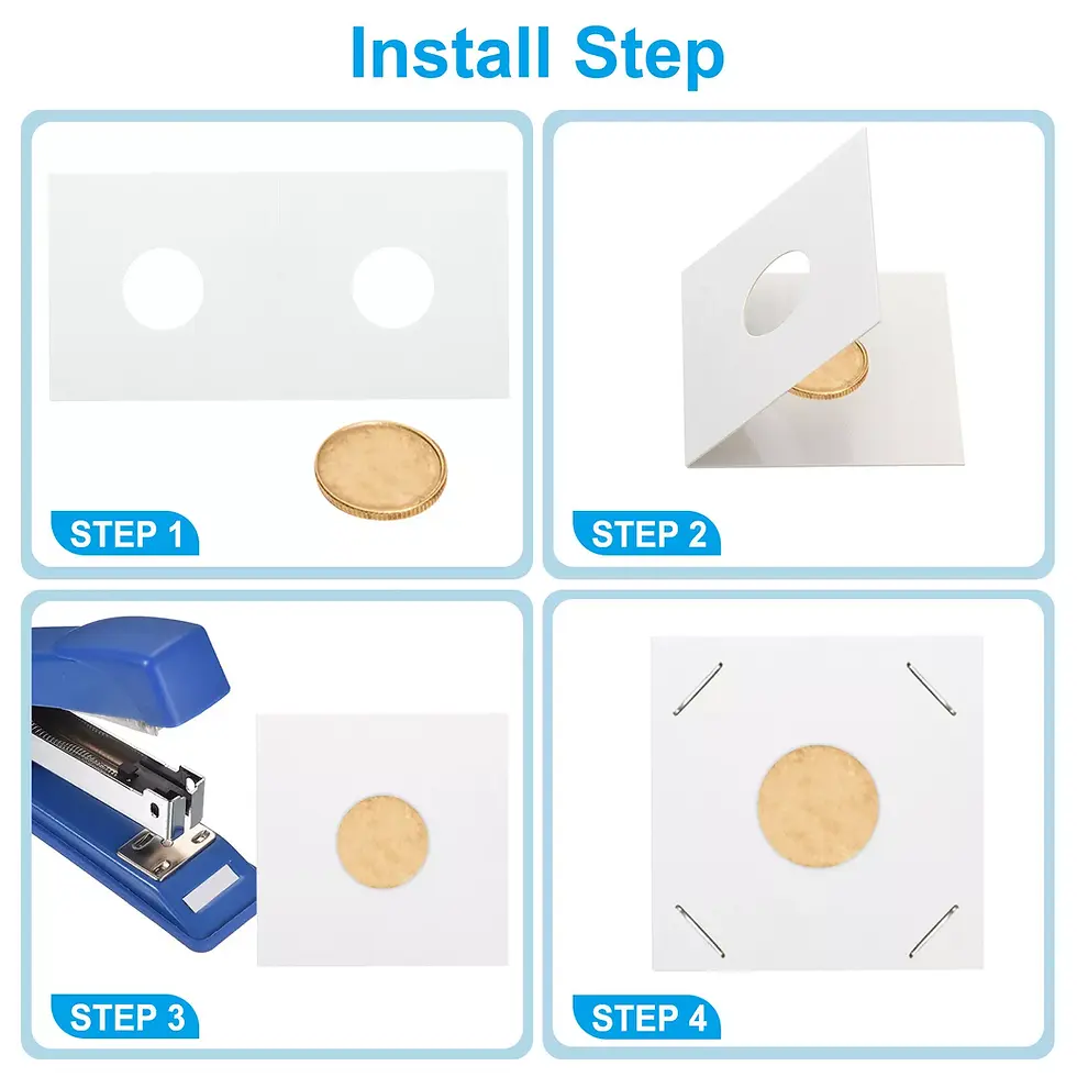 Thumbnail: 100 Pack 2 x 2 Coin Flips 17.5mm Cardboard Coin Holder Paper Coin Holders