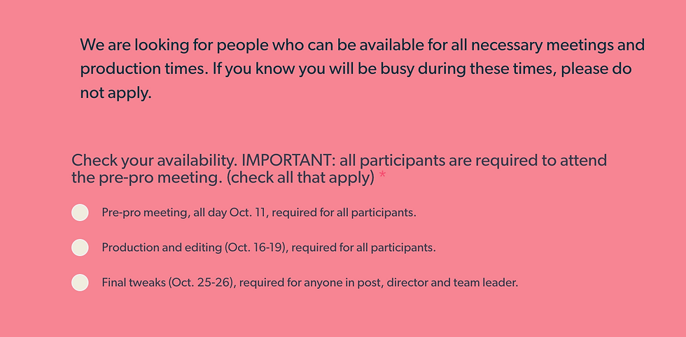 Moonshot Film Challenge application questions