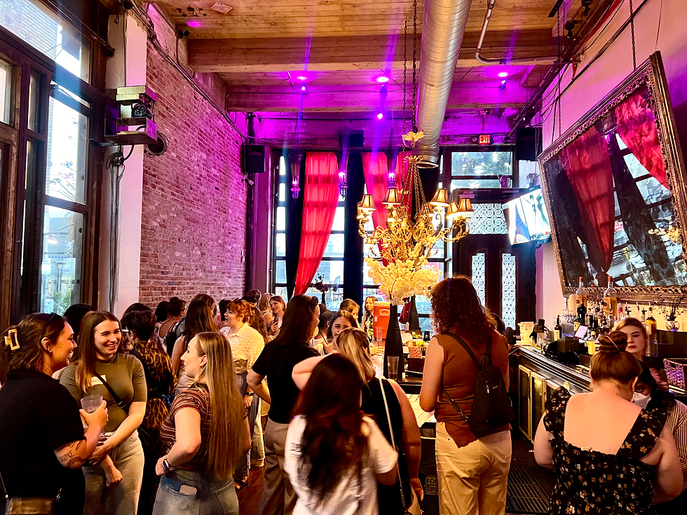 A group of filmmakers gather in a venue in LA.