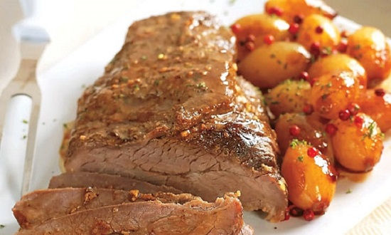 Lombo vaca c/batatas gratinadas