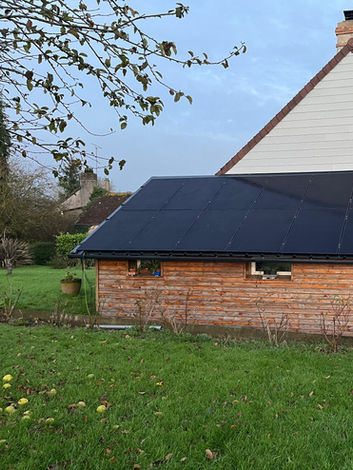 Extension bois panneaux solaires dans l'Orne