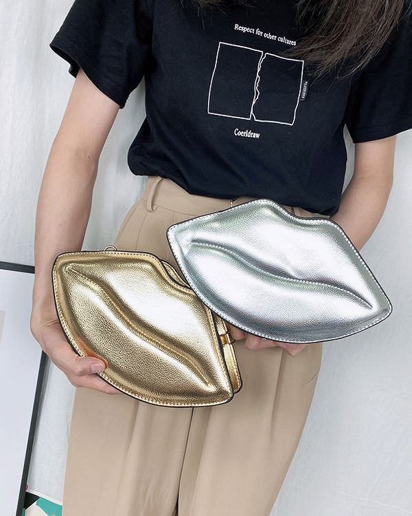 Thumbnail: Sexy Lips Style Ladies Day Clutch Bag Chain Purse Shoulder Bag Handbag Women's C
