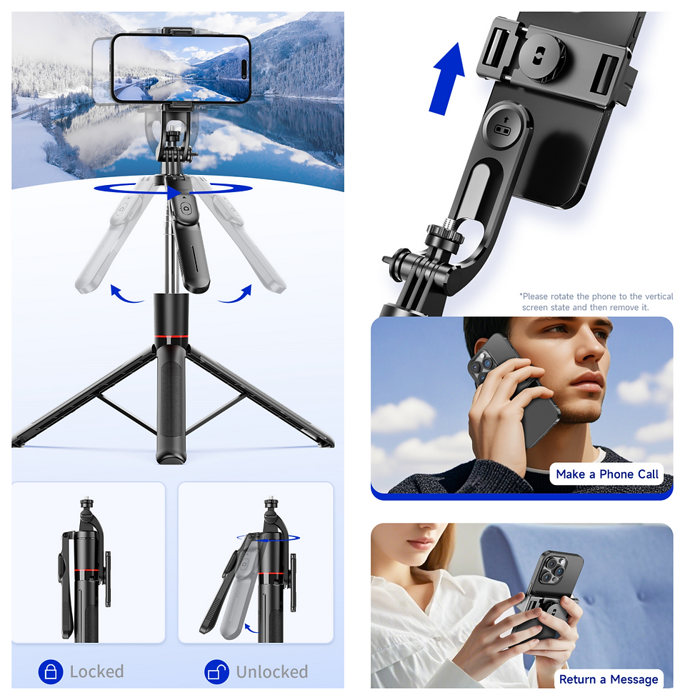 Thumbnail: MEUYAG Selfie Stick Tripod with 1708mm Long Monopod Fill Light, Bluetooth Remote