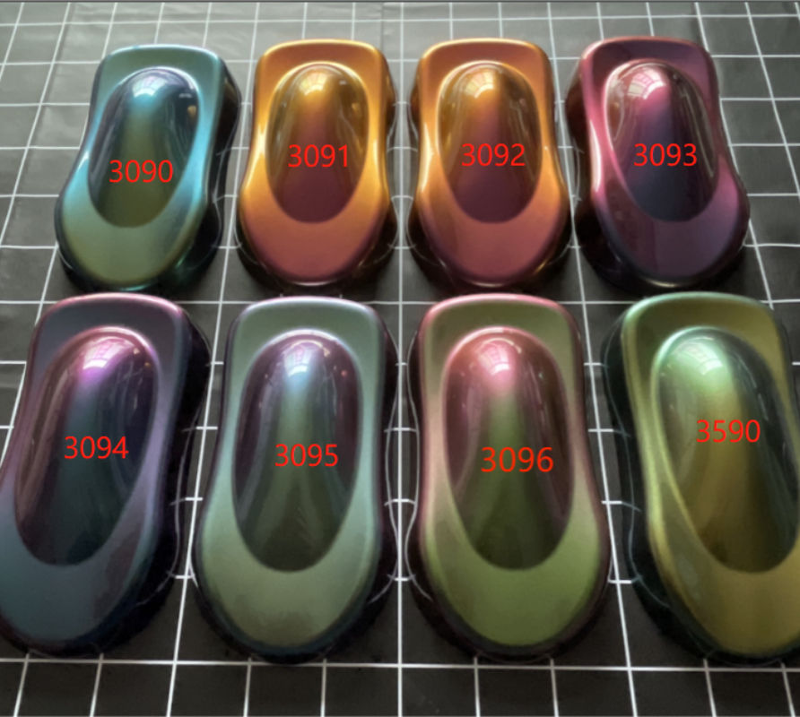 Thumbnail: Chameleon Pigments purple, green, blue, orange Acrylic Powder Coating Dye