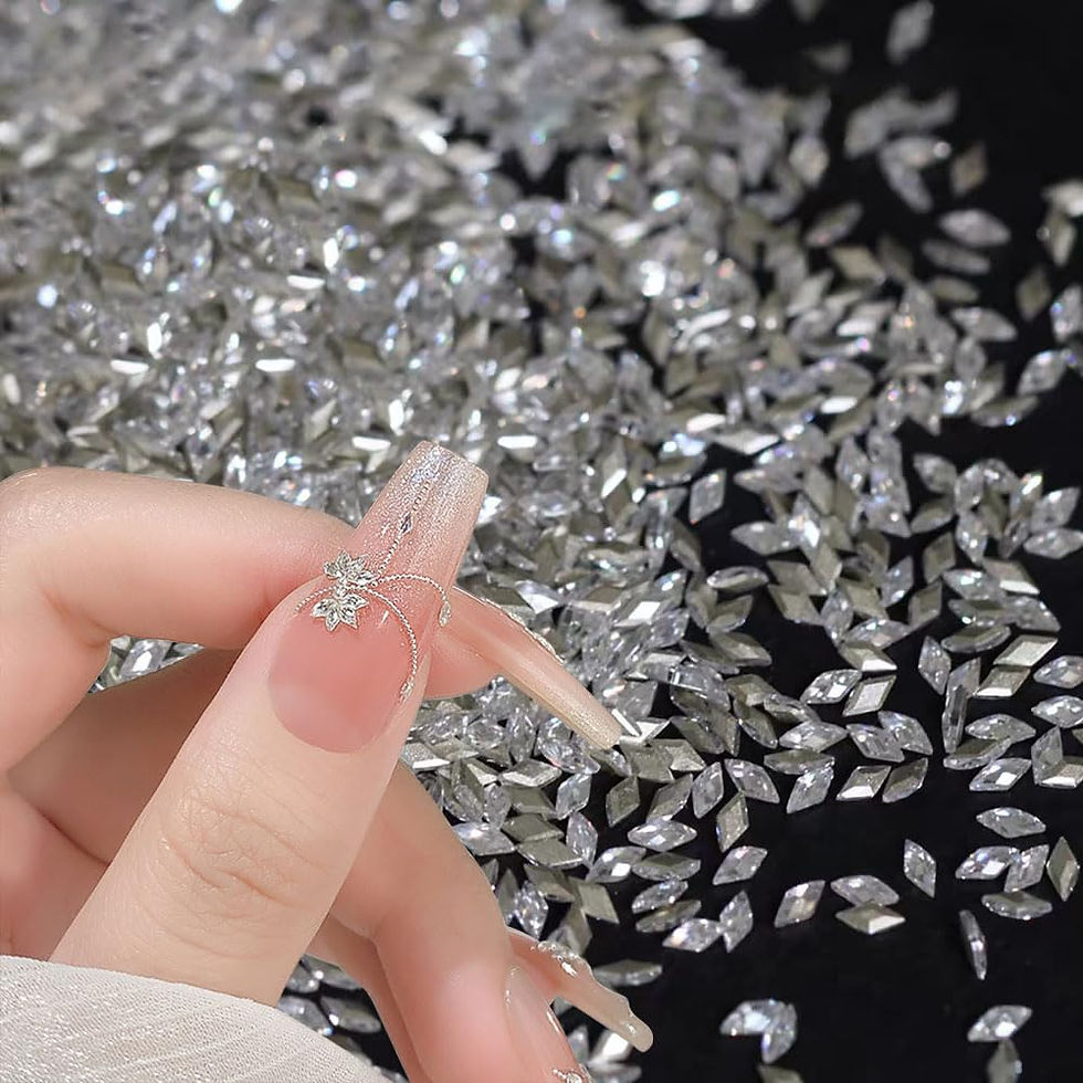 Thumbnail: 100pcs Shiny Zircon Rhinestones Nail Charms 1.5*3mm Mini Rhombic Nails Gemstones