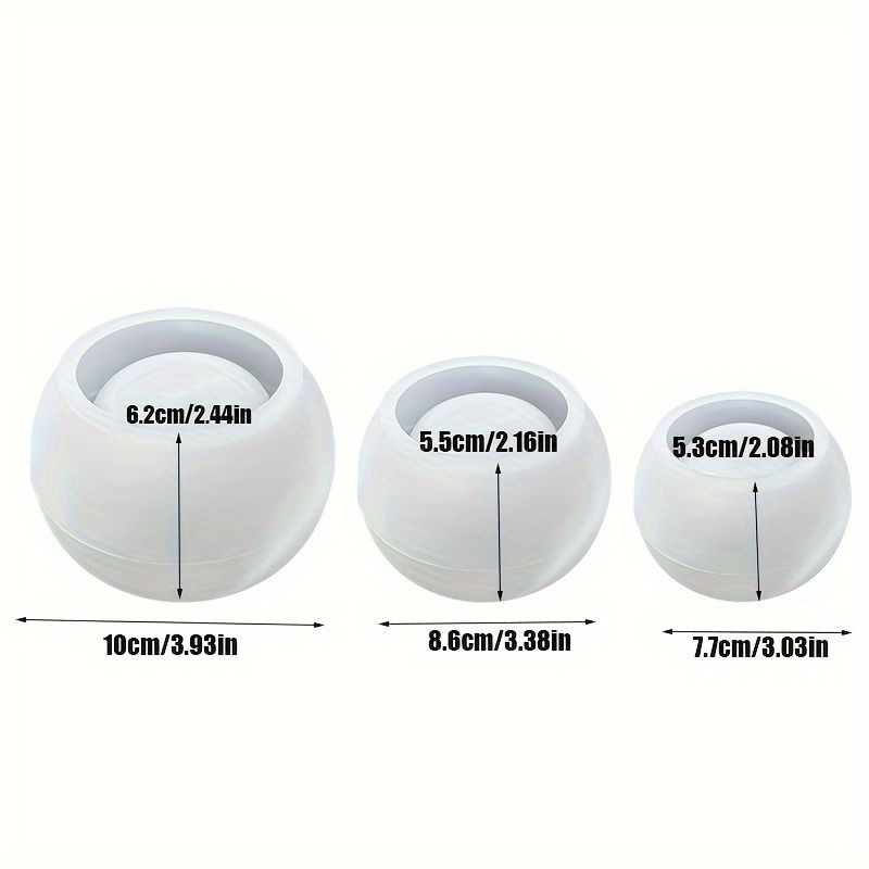 3pcs Round Flower Pot Silicone Mold DIY Succulent Plant Vase Round Candle Cup Mo