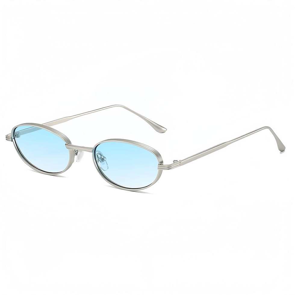 Thumbnail: European and American Personalized Small Frame Oval Exquisite Metal Glasses for 