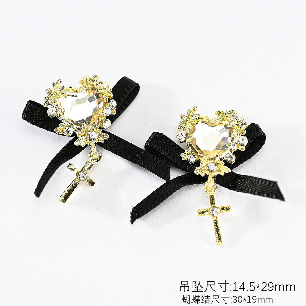 Thumbnail: 5/10pc Luxury Crystal Pink Heart Nail Art Charm 3D Love Shape Nail Rhinestones D