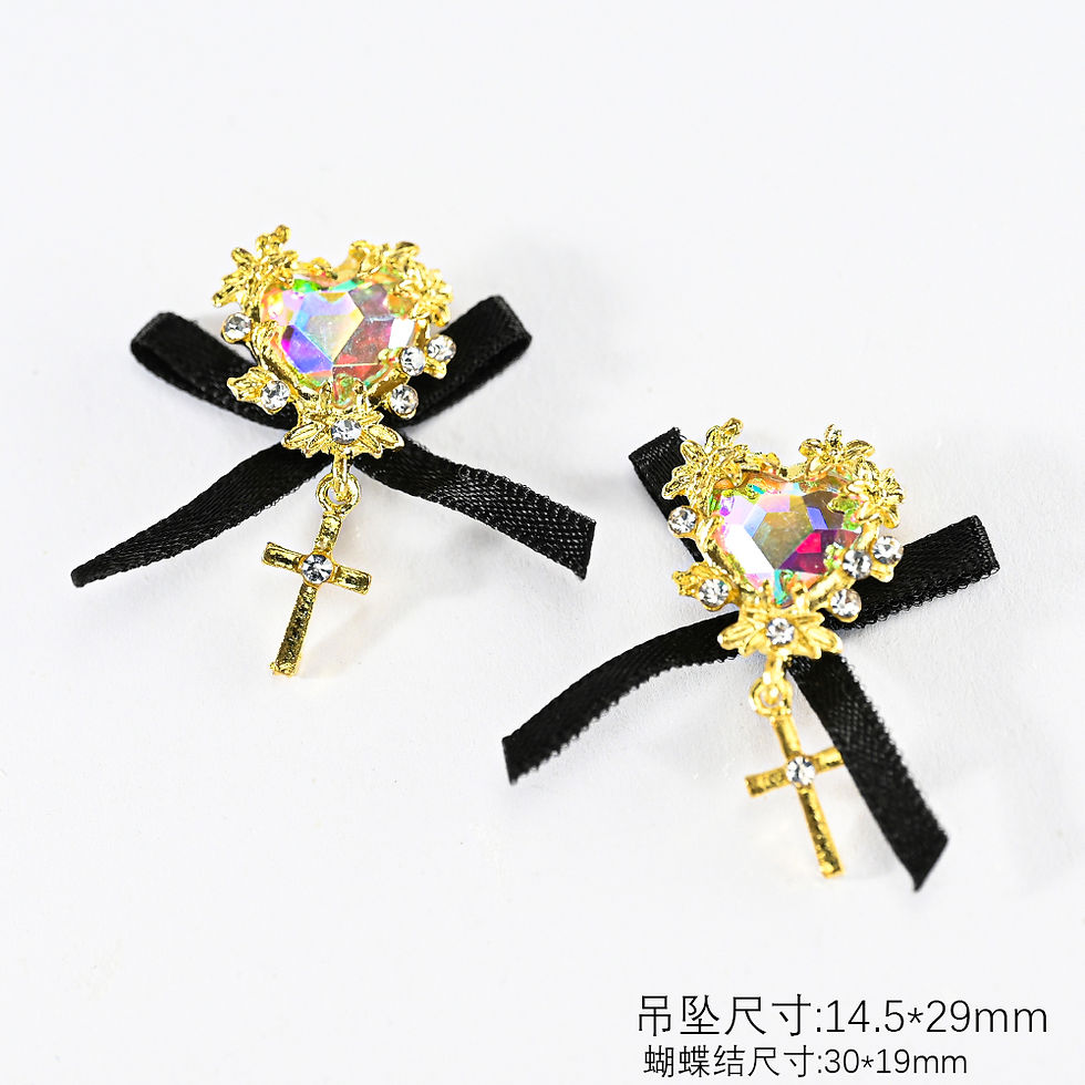 Thumbnail: 5/10pc Luxury Crystal Pink Heart Nail Art Charm 3D Love Shape Nail Rhinestones D