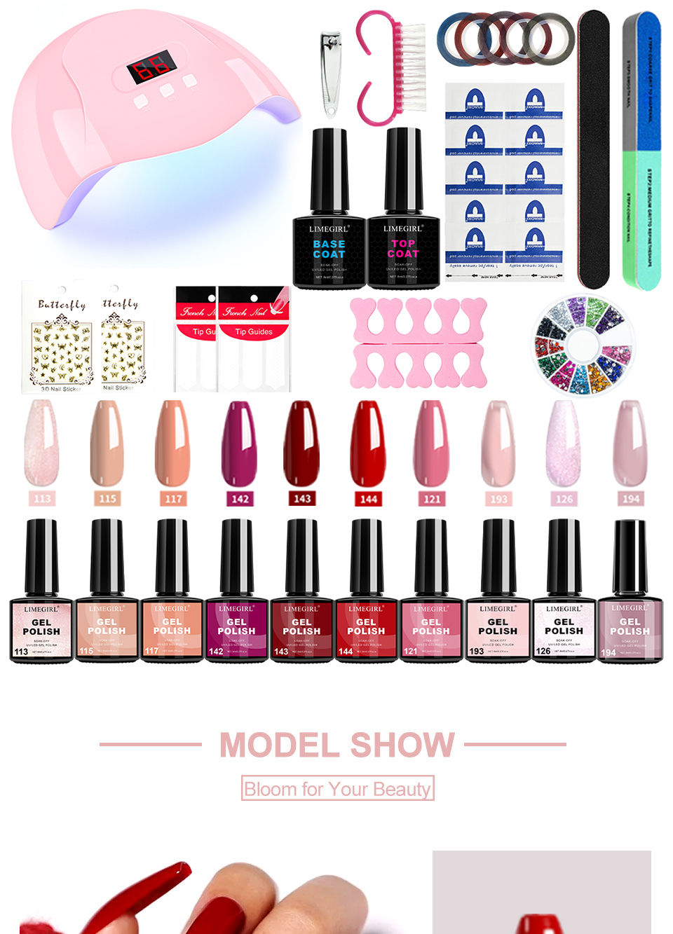 Thumbnail: Gel Nail Polish Kit UV Soaking Gel Primer Polish Manicure Kit with UV L
