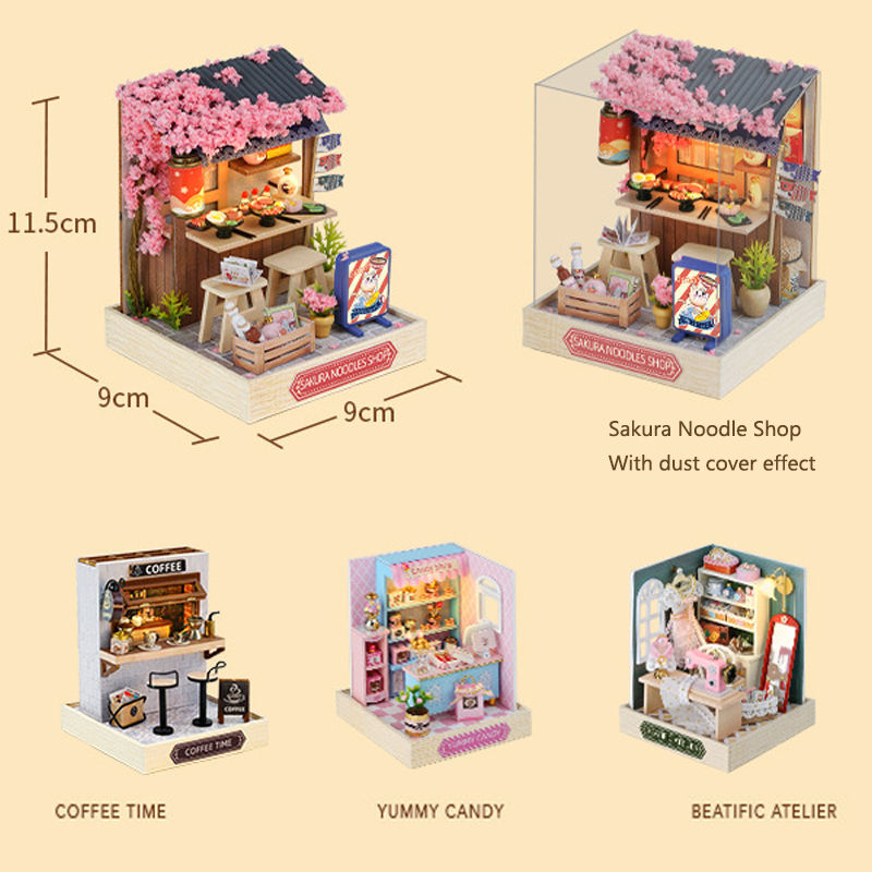 Thumbnail: Wooden Miniature Doll House DIY Small House Kit Making Room Toys 3D Puzzle Assem