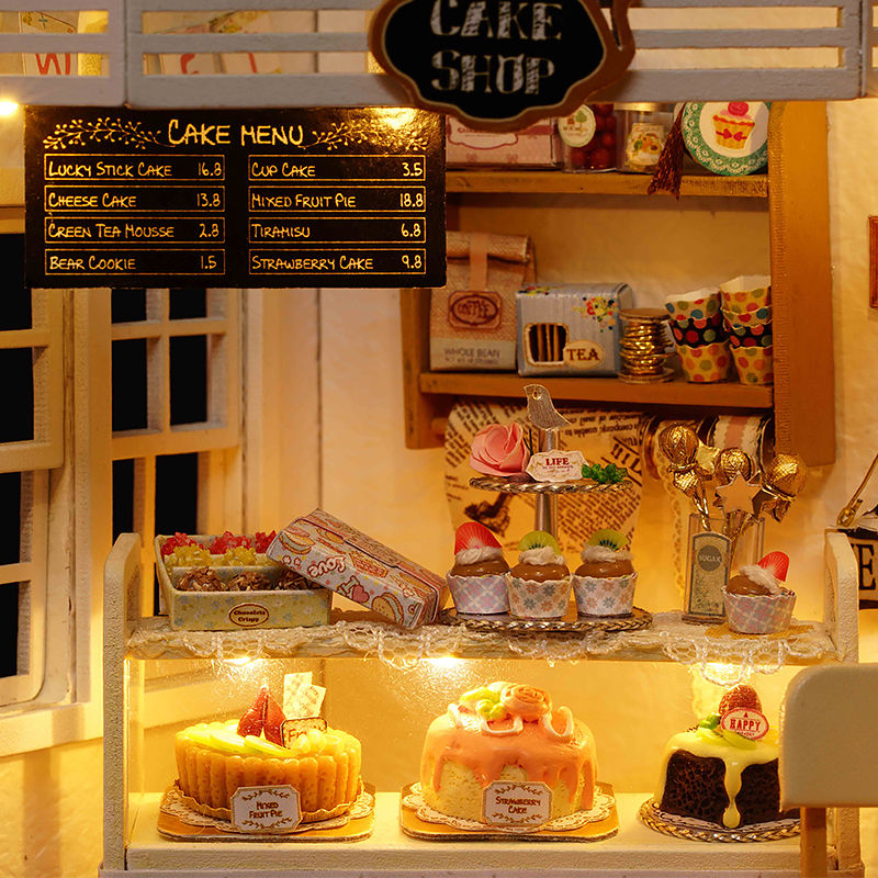 Thumbnail: Kitten Mini Doll House 3D Puzzle Assembly Model Building Kit Creative Room Bedro