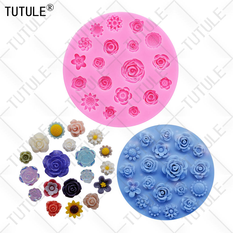 Thumbnail: Flowers Silicone Mold Flower Resin Phone Case Head Rope Hair Card Jewelry Access