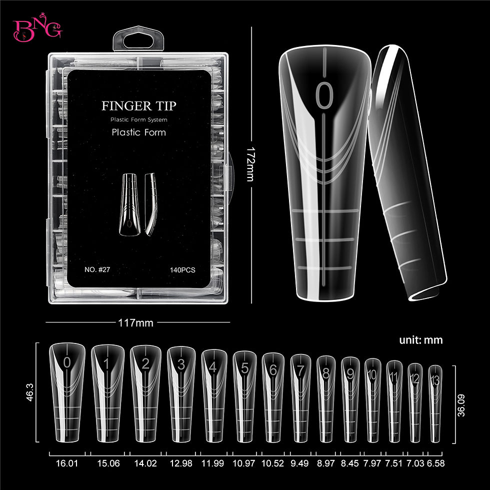 Thumbnail: BNG 70/140Pcs Cat Claw Curved Nail Dual Forms for Extension Acrylic Reusable Ful