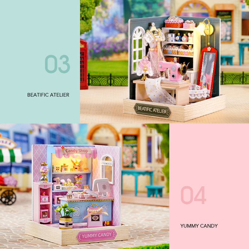 Thumbnail: Wooden Miniature Doll House DIY Small House Kit Making Room Toys 3D Puzzle Assem