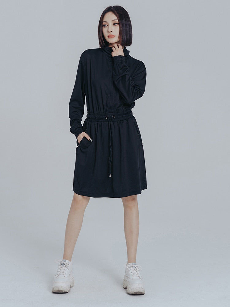 Thumbnail: Mooni Drawstring Sweatshirt Dress