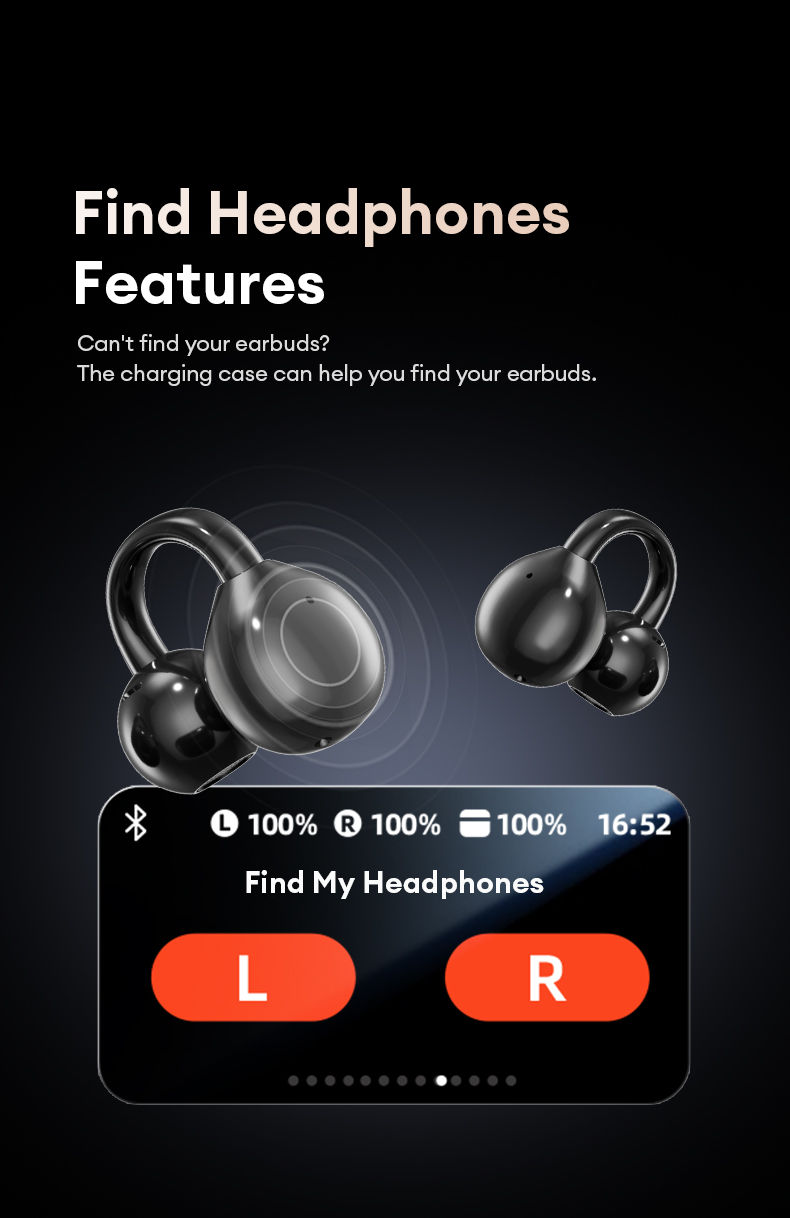 Thumbnail: Open Ear Clip Bluetooth 5.4 Earbuds ENC  Noise Cancelling