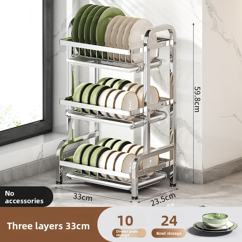Thumbnail: stainless steel Dish Dryer Rack,Compact Kitchen Dish Rack,Screeper Set,Large Rus