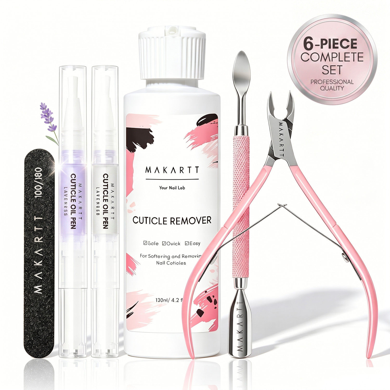 Makartt Cuticle Remover Kit, Nail Care with Cuticle Oil Pen, Trimmer, Nail File