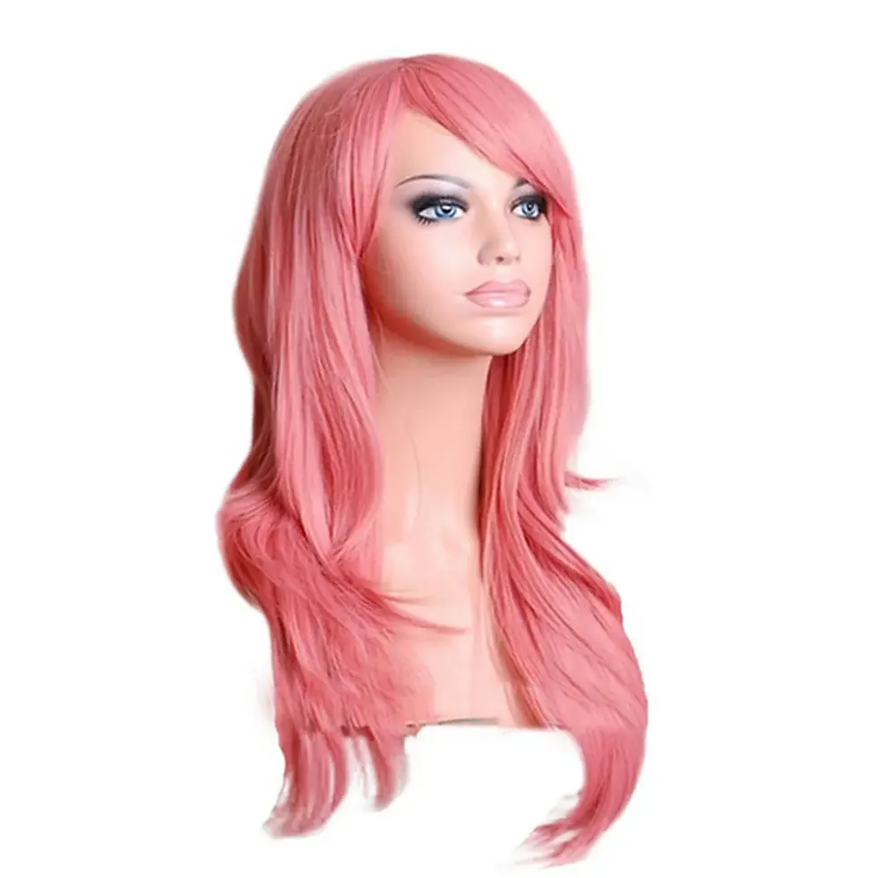 Thumbnail: Long Wavy Cosplay Wig Red Green Purple Pink Black Blue Sliver Gray Blond