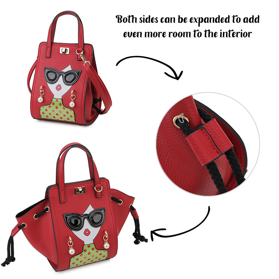 Thumbnail: Funky Lady Face Purses and Handbags for Women Cartoon Pattern Female Shoulder Ba