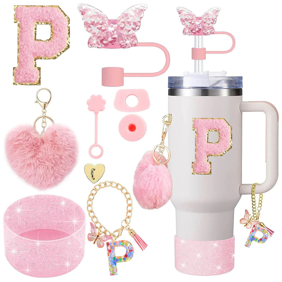 Thumbnail: 9PCS Accessory Set for Stanley Cup 30oz 40oz Butterfly Straw Cover Cap Silicone 