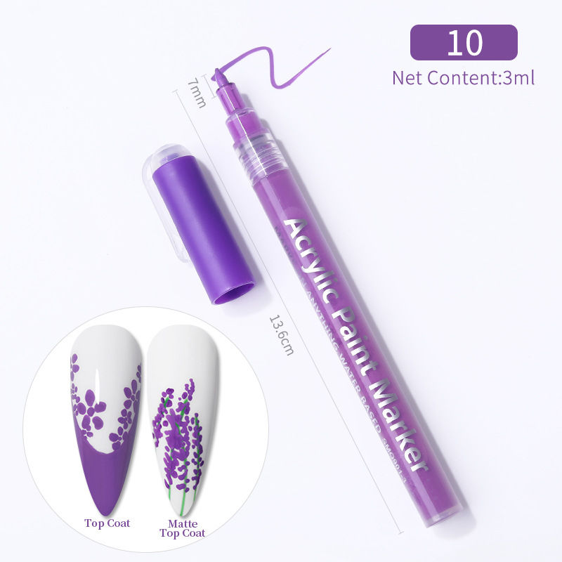 Thumbnail: 0.7mm Nail Art Graffiti Pen Acrylic Quick Drying Gel Polish Without Lamp Colorfu