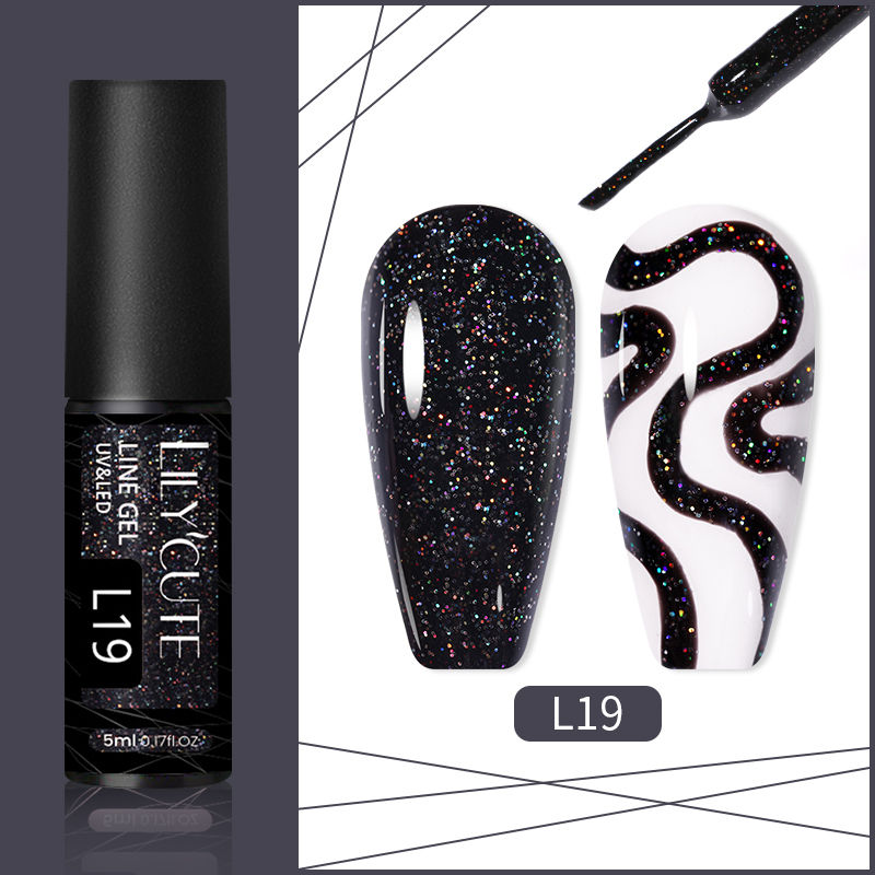 Thumbnail: LILYCUTE 5ml Super Bright Silver Metallic Painting Liner Gel Nail Polish Drawing
