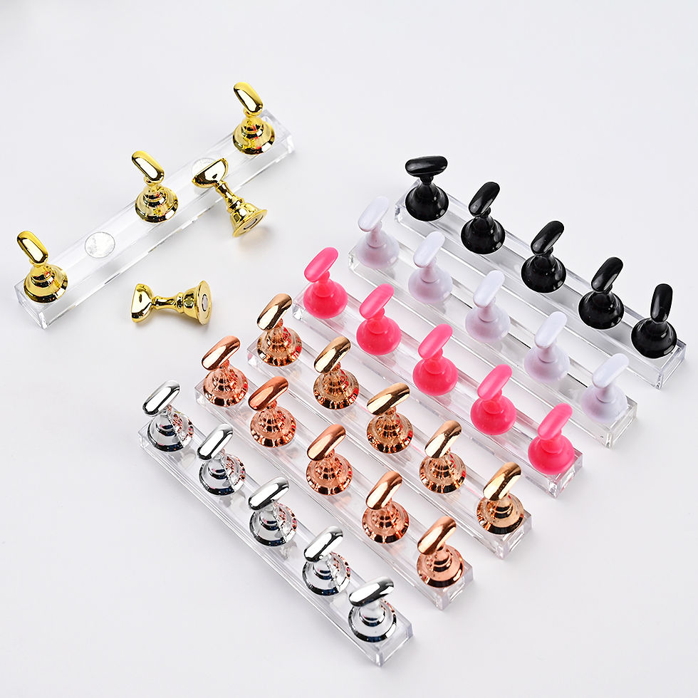 Thumbnail: 5pcs Magnetic Nail Stand for Press On Nails Display Fake Nail Nail Tips Practice