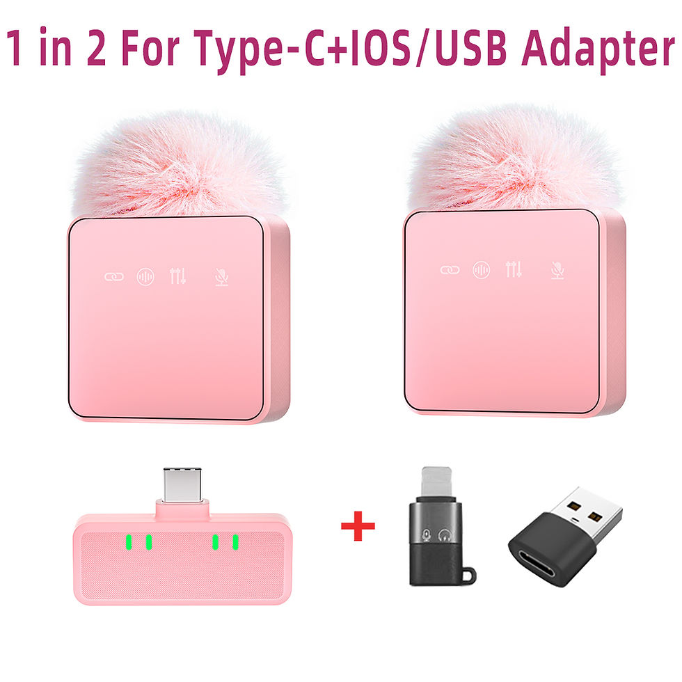 Thumbnail: Pink 1 In 4 Wireless Lavalier Microphone Noise Reduction With Windproof Cap Mute