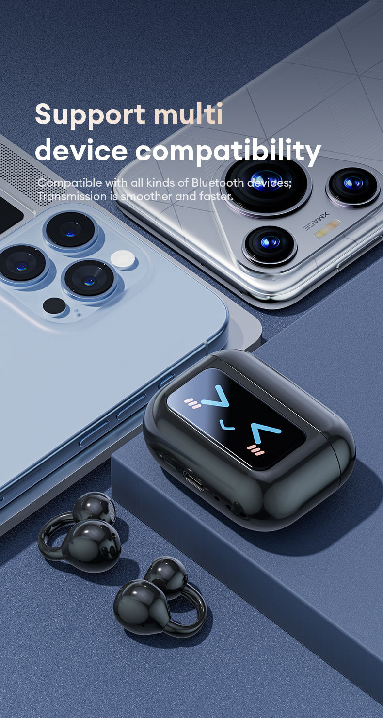 Thumbnail: Open Ear Clip Bluetooth 5.4 Earbuds ENC  Noise Cancelling