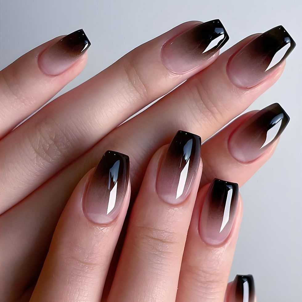 Thumbnail: 24Pcs Simple Square Head Fake Nail with Jelly Glue Pink White Gradient French Pr