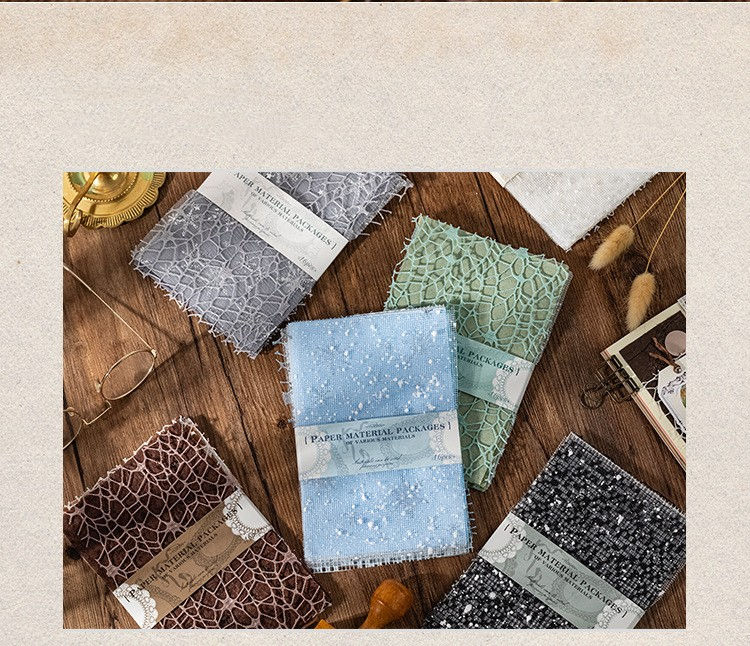 Thumbnail: 16Pcs Vintage Mixed Special Paper Gauze Scrapbooking Paper Decorate Supplies DIY