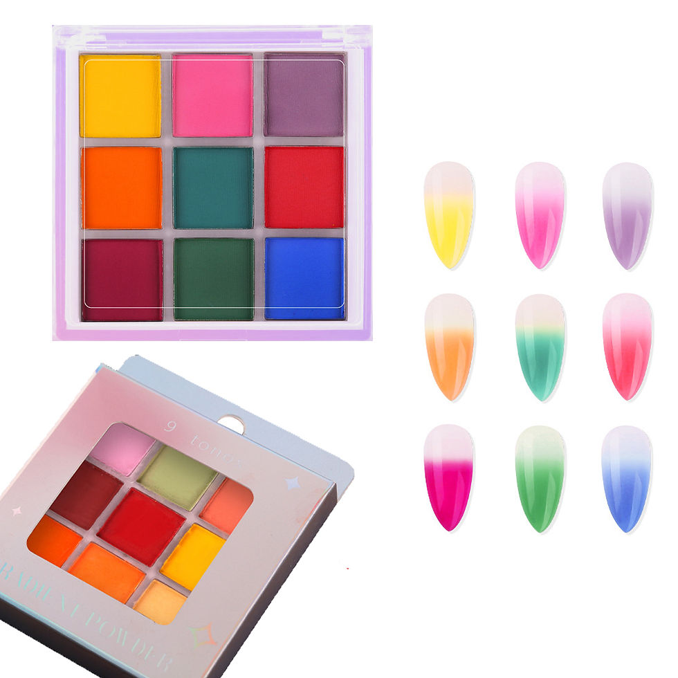 Thumbnail: 16-Grid 16 Color Solid Rubbing Powder Palette for Nail Art DIY Gradient Smudge