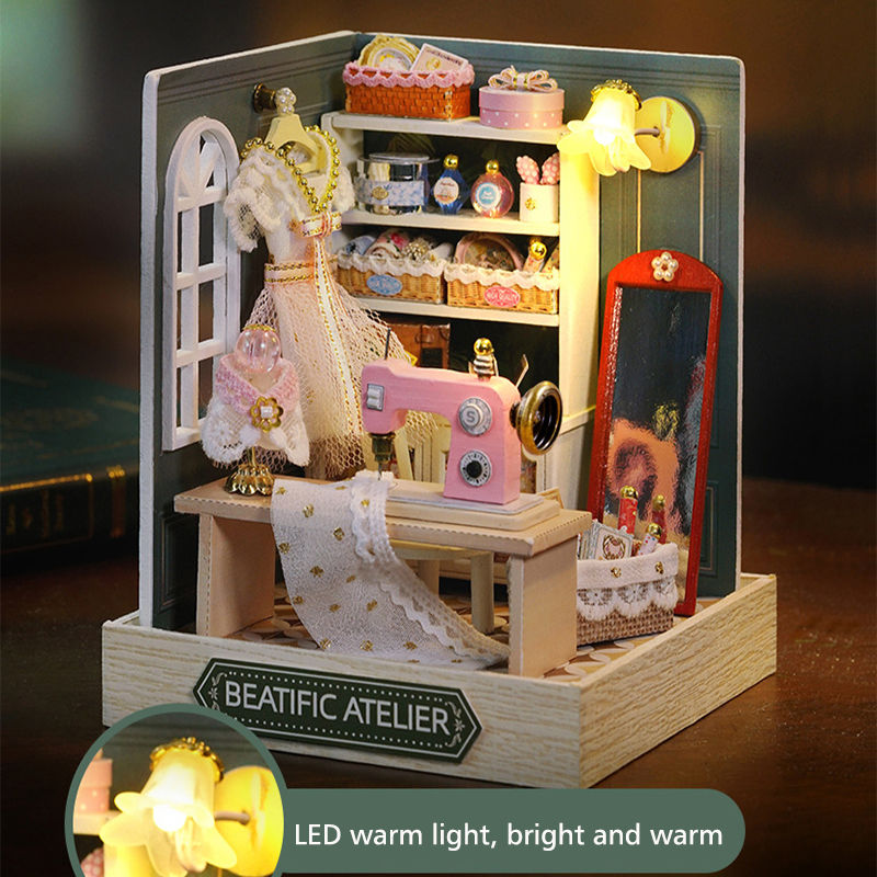 Thumbnail: Wooden Miniature Doll House DIY Small House Kit Making Room Toys 3D Puzzle Assem
