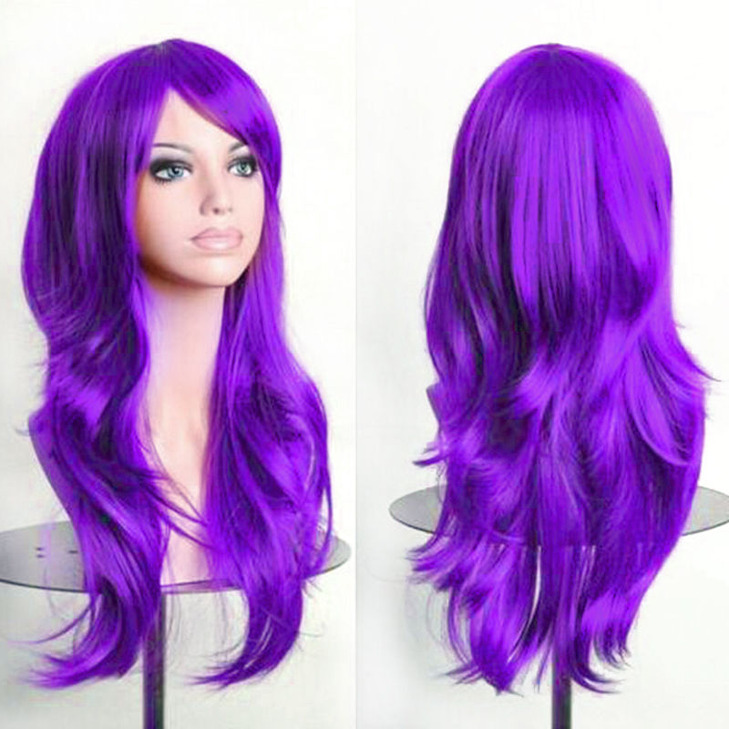 Thumbnail: 70cm Long Synthetic Wigs Pink Purple etc...Wavy synthetic wig for fashion, parti