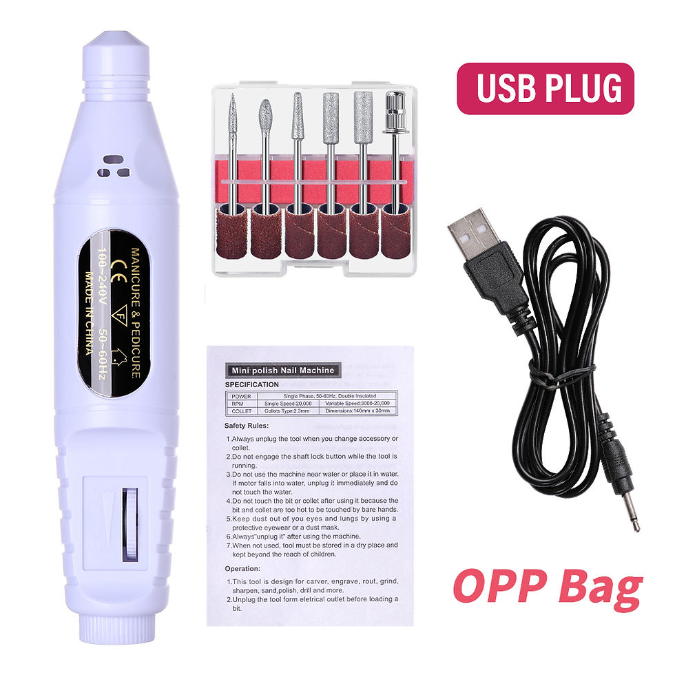 Thumbnail: 6-in-1 Electric Nail Drill Kit Portable Manicure Polisher Nail File Equ