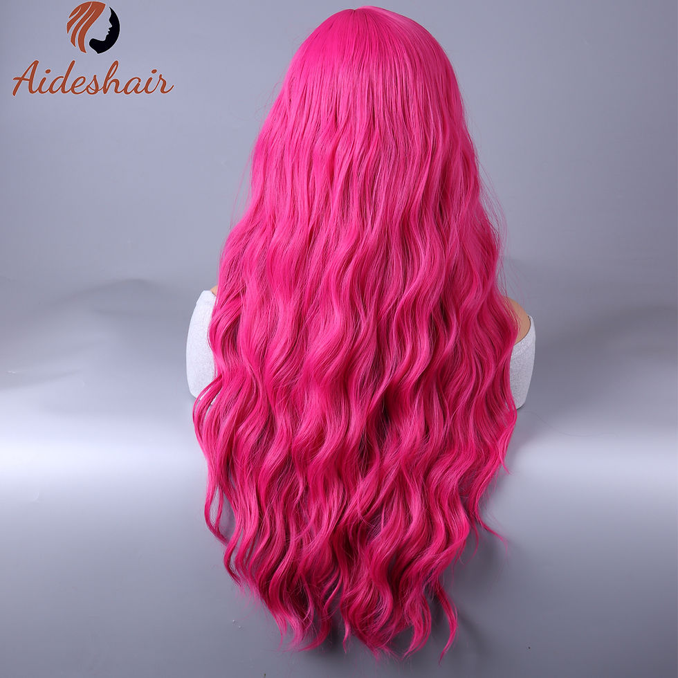 Thumbnail: Red Wigs with Bangs Long Wavy Wig for Women Ombre Red Wigs with Bangs Synthetic 