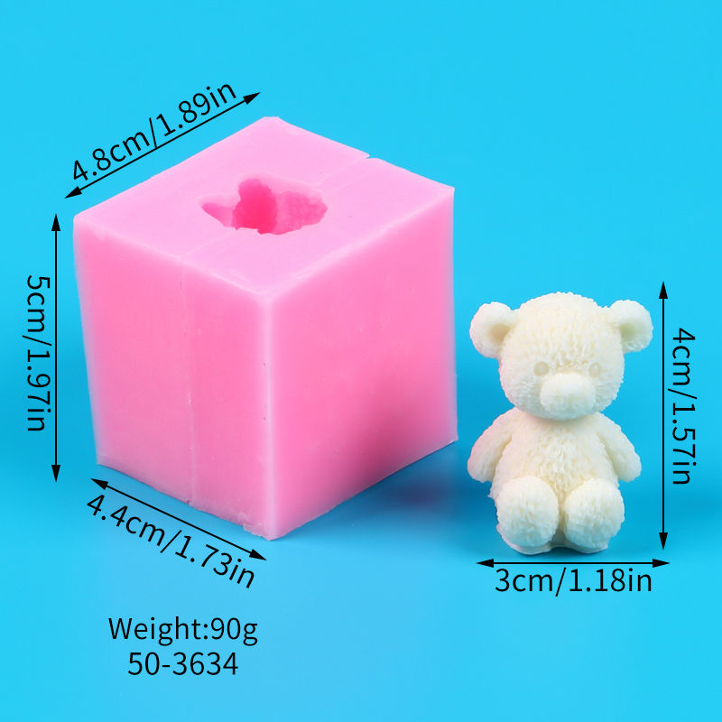 Thumbnail: 3D Bear Silicone Mold DIY Animal Candle Handmade Soap Aromatherapy Ornament Wax 