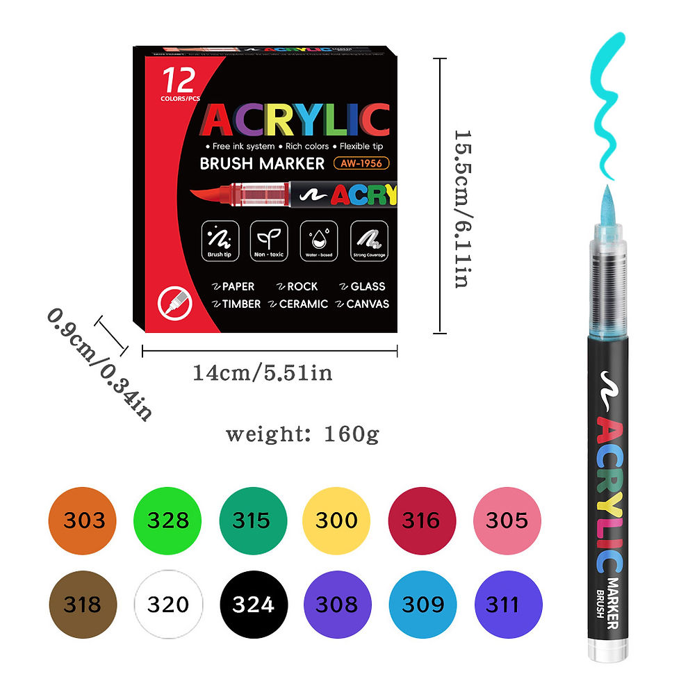 Thumbnail: 12/24/36/48 Colors Acrylic Marker Professional Painting Set Artistic Illustratio