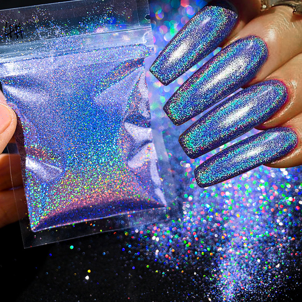Thumbnail: 10g Shiny Candy Sweater Effect Nail Glitter Black White Holographic Sugar Nail P