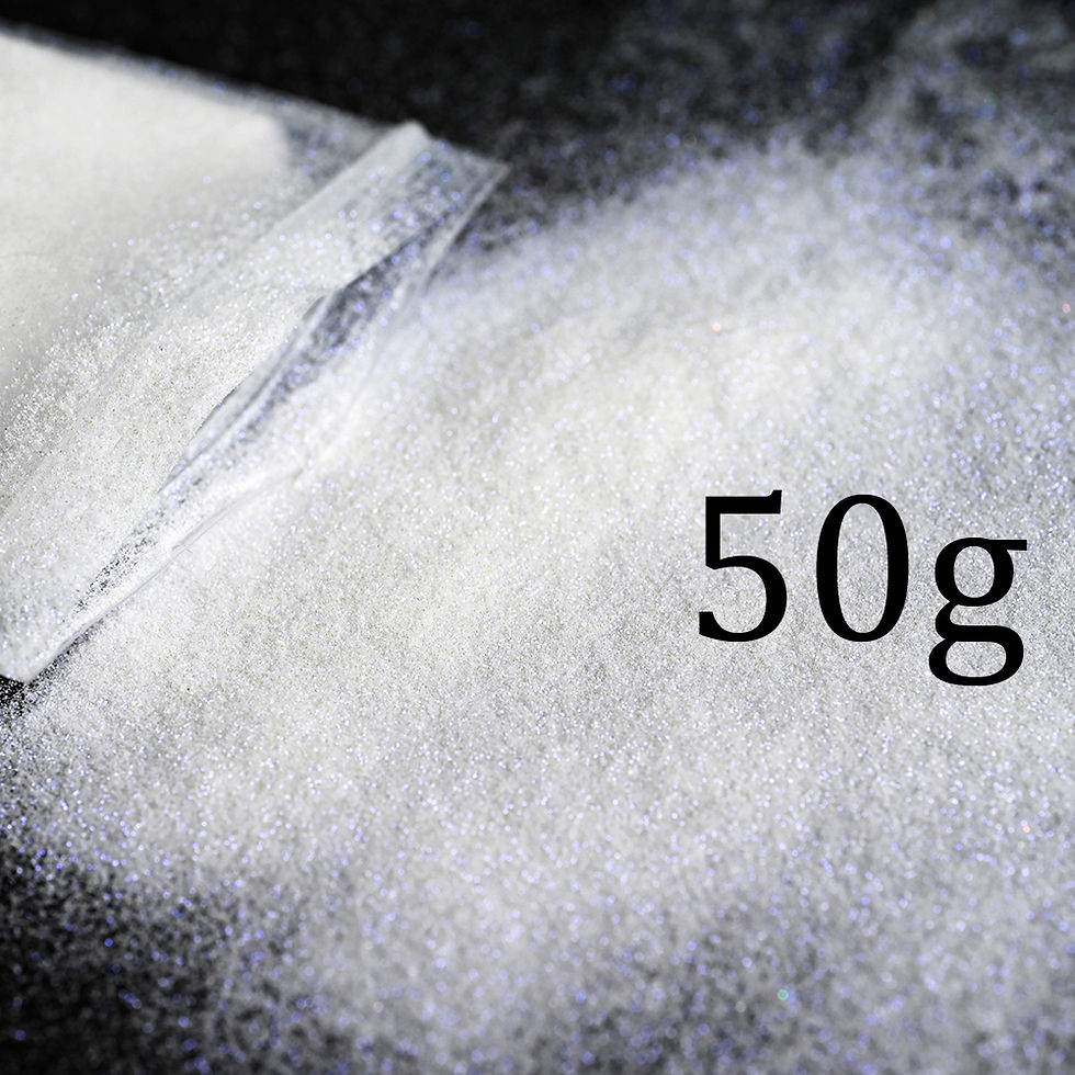 Thumbnail: 50g White Iridescent Opalescent Ultra Fine Glitter Dust Glitter Fine Holographic