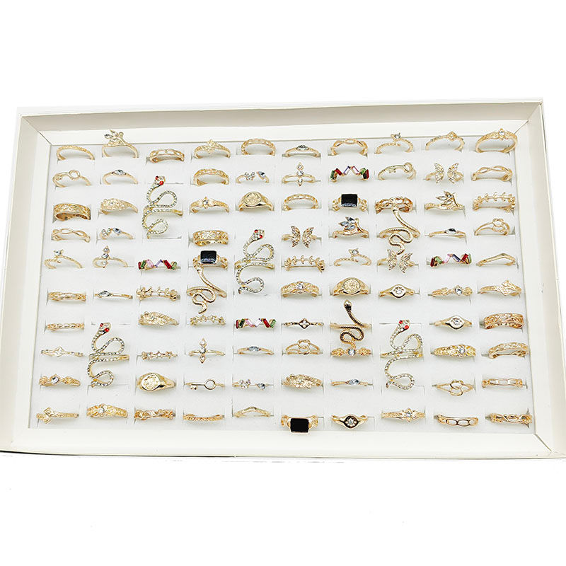 Thumbnail: 100pcs/Lot Factory Wholesale Women Finger Rings For Party Mix Style Jewelry Rhin