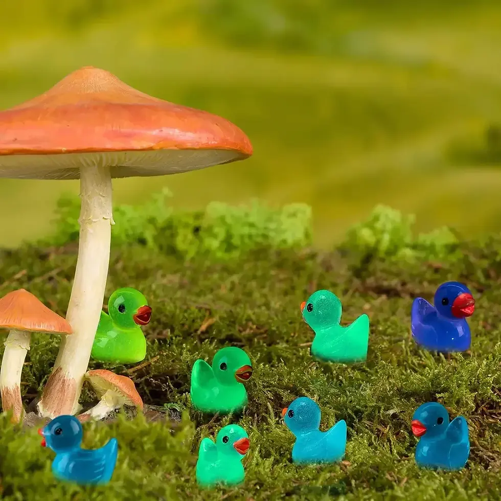 Thumbnail: 500-50pcs Luminous Mini Ducks Moss Microlandscape Miniature Duck Figurines Fairy