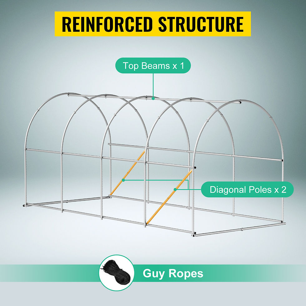 Thumbnail: Walk-in Tunnel Greenhouse Galvanized Frame & Waterproof Cover 15x7x7/10