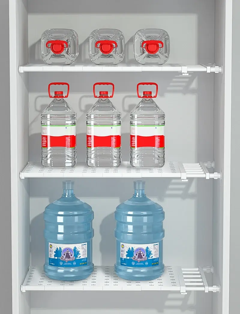 Thumbnail: Wardrobe Expandable Divider Adjustable Closet Shelf Punch-free Storage Shelves C