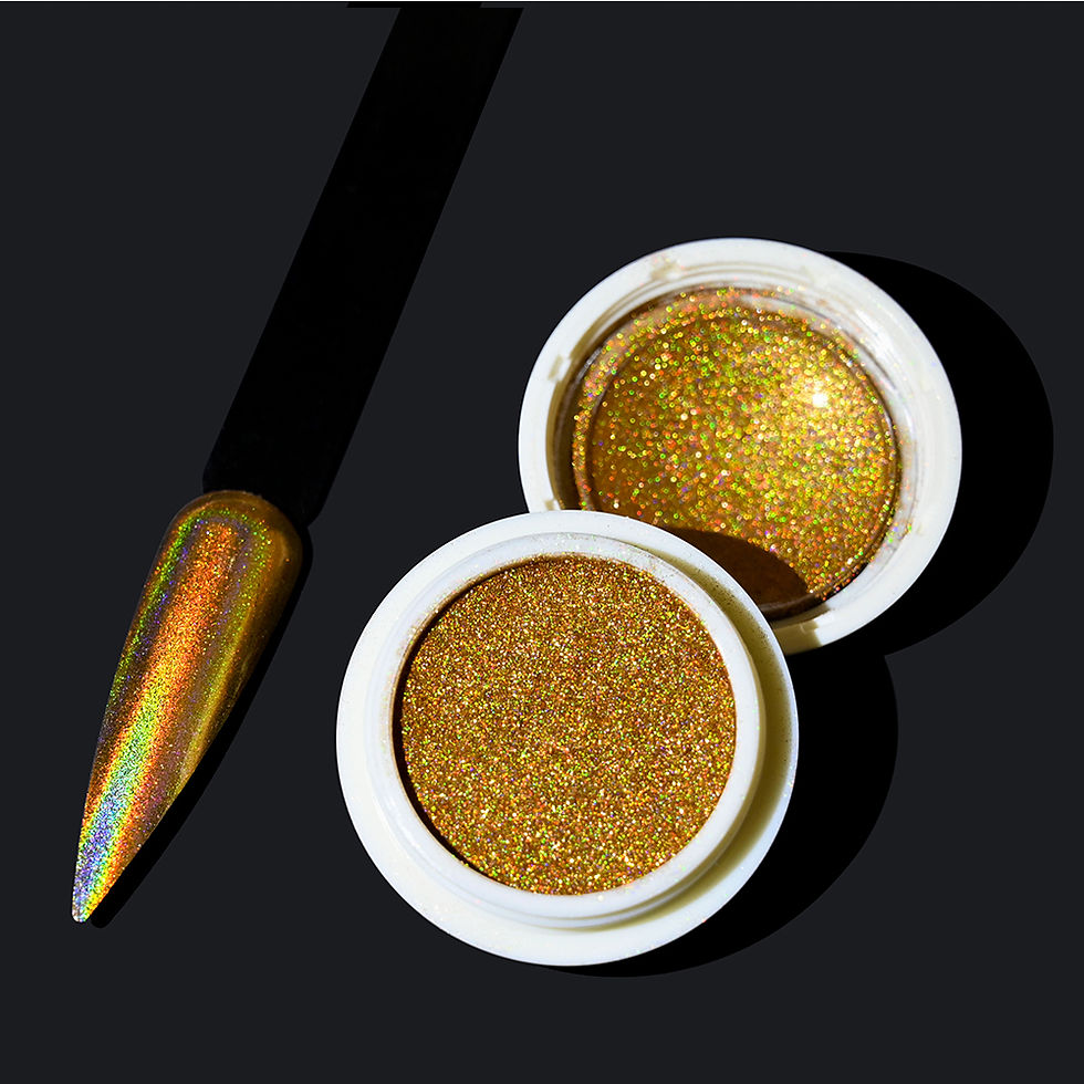 Thumbnail: 1 Jar AURORA Chrome Nail Art Flakes Multi Chrome Chameleon Peacock Galaxy Chrome